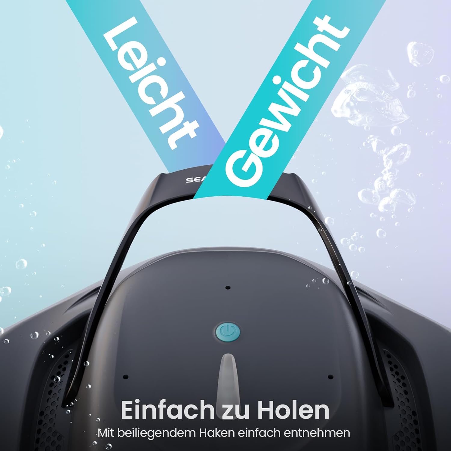 AIPER Seagull 800B Kabelloser Poolroboter, Selbstparkende Technologie, 90 Min Akkulaufzeit, Starke Saugkraft, LED-Anzeige, Ideal für Aufstellpools bis zu 80 m²