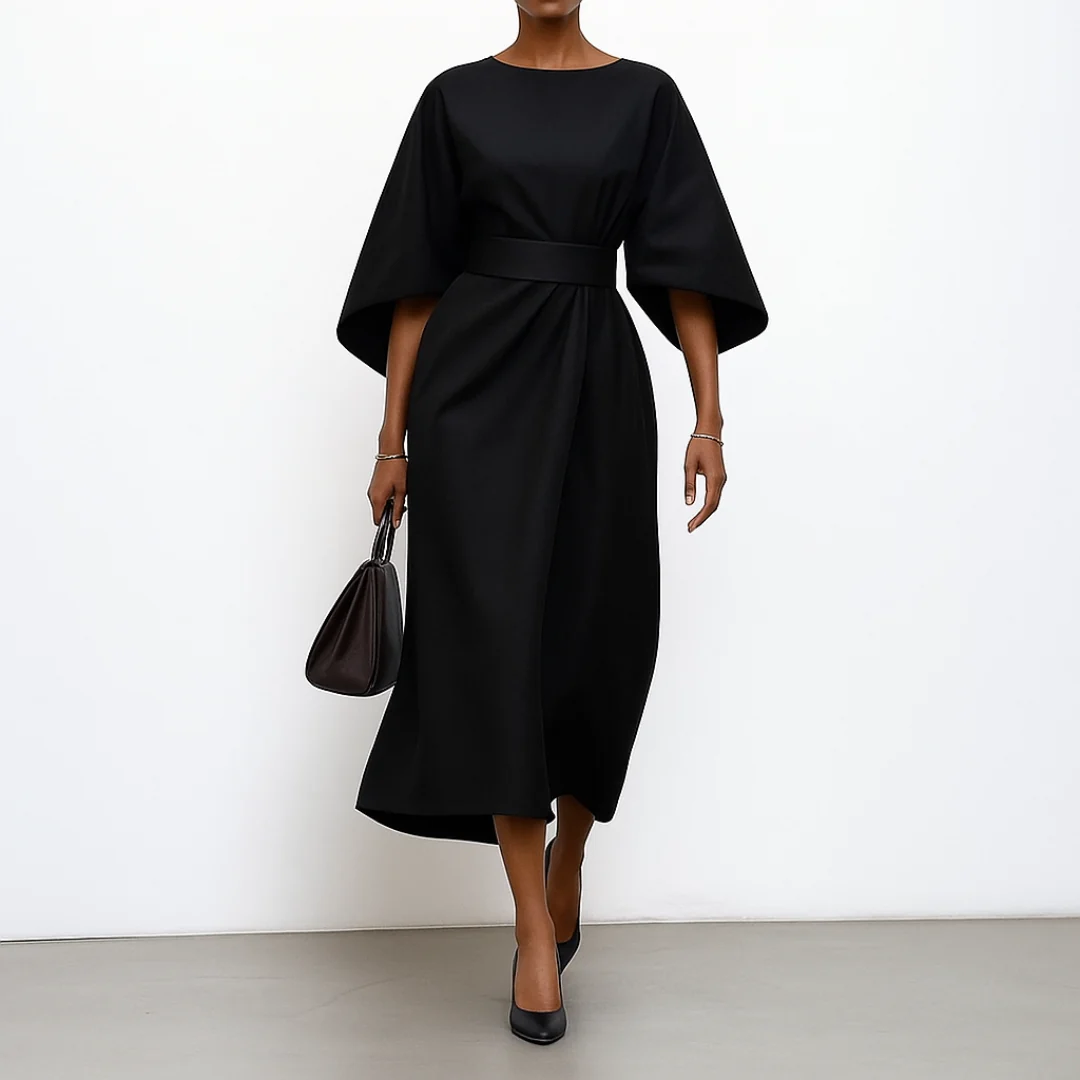 Langes Kleid mit Fledermaus?rmeln