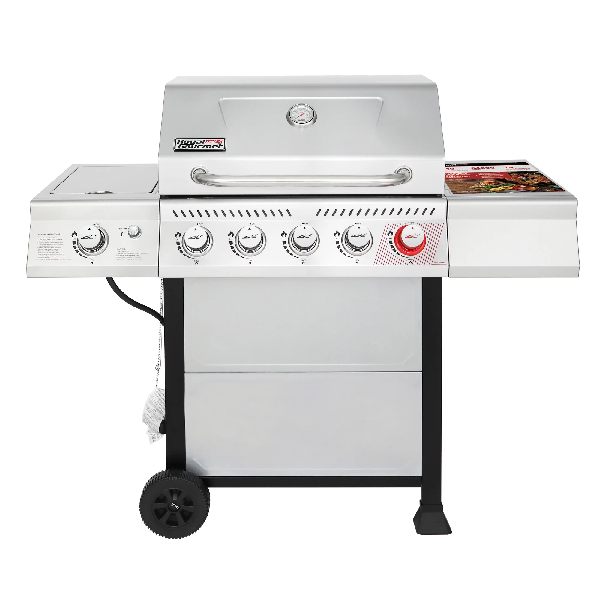 2025 Royal Gourmet GA5401T Gasbarbecue met 5 Branders, Sear Burner en Zijbrander, 64.000 BTU