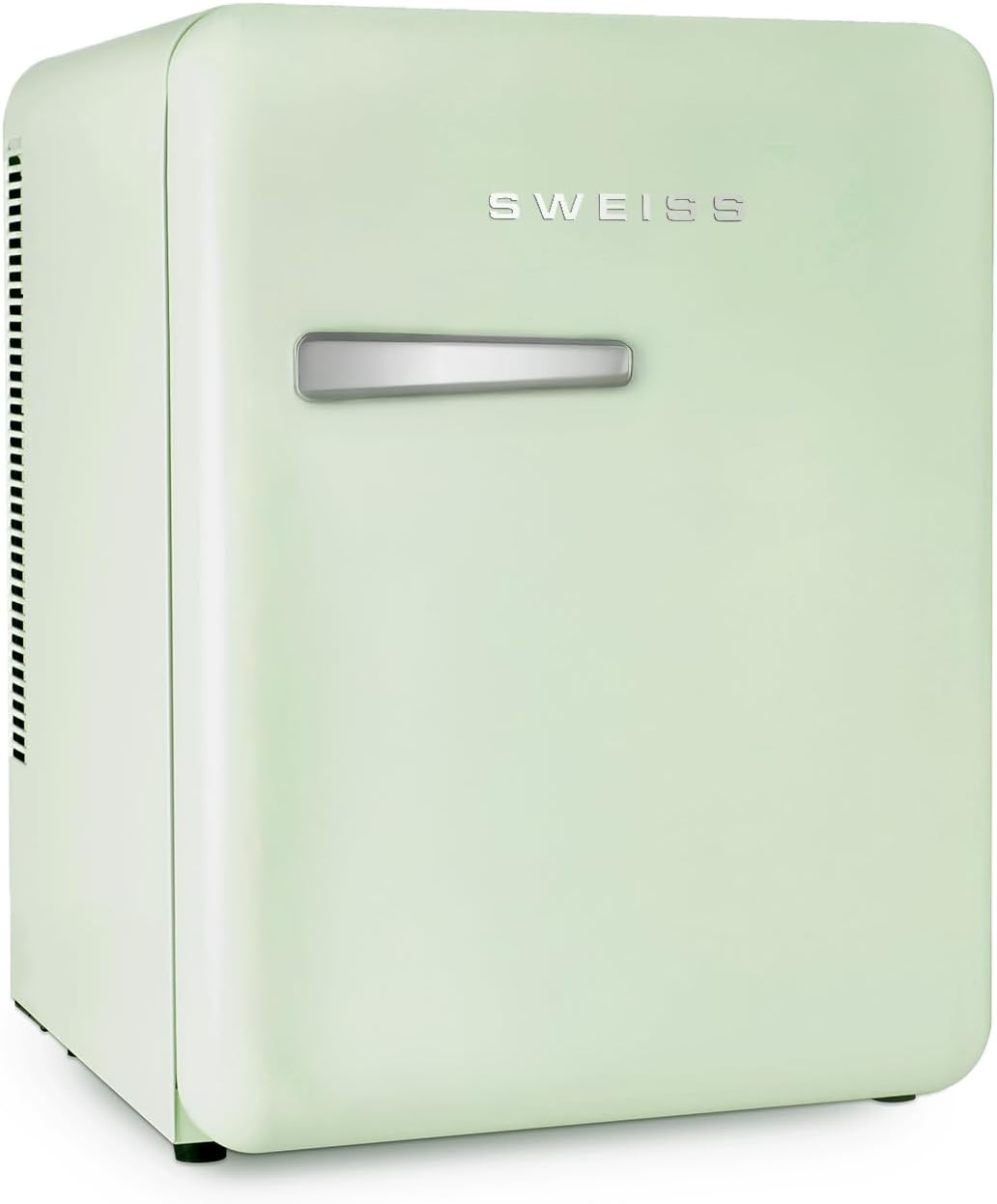 SWEISS Mini Bar Vintage 31L WEISS7, Mini Refrigerador Compacto Diseño Retro, Refrigerador Silencioso 24dB para Habitación, Oficina, Bebidas o Cosméticos, Temperatura Ajustable 6°-15°C, Verde