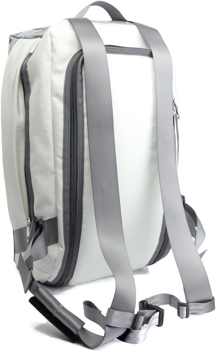 Sporttasche Container XL Segeltuch Weiss/Blau Zahl Grau