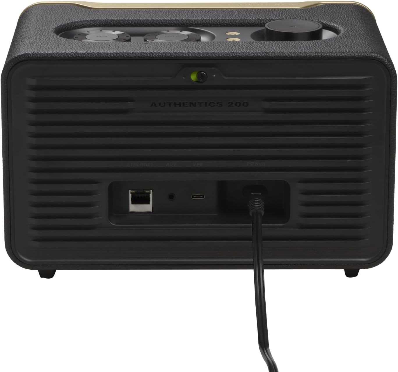 JBL Authentics 200 Smart Home Lautsprecher – 70er Jahre Retro-Design Bluetooth Box – Mit Quadrex Grill, Google Assistant, Alexa, AirPlay und JBL One App – Schwarz