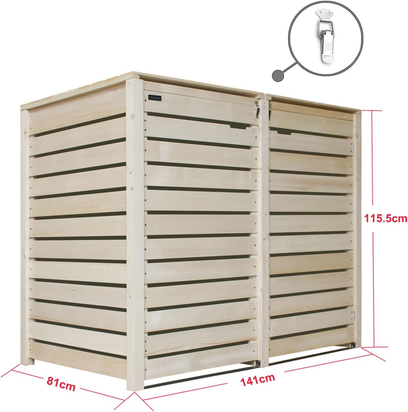 Mülltonnenbox Mülltonnenverkleidung Mülltonnecontainer für 2 Tonnen Holz 120L - 240L Natur mit Rückwand Hamburg