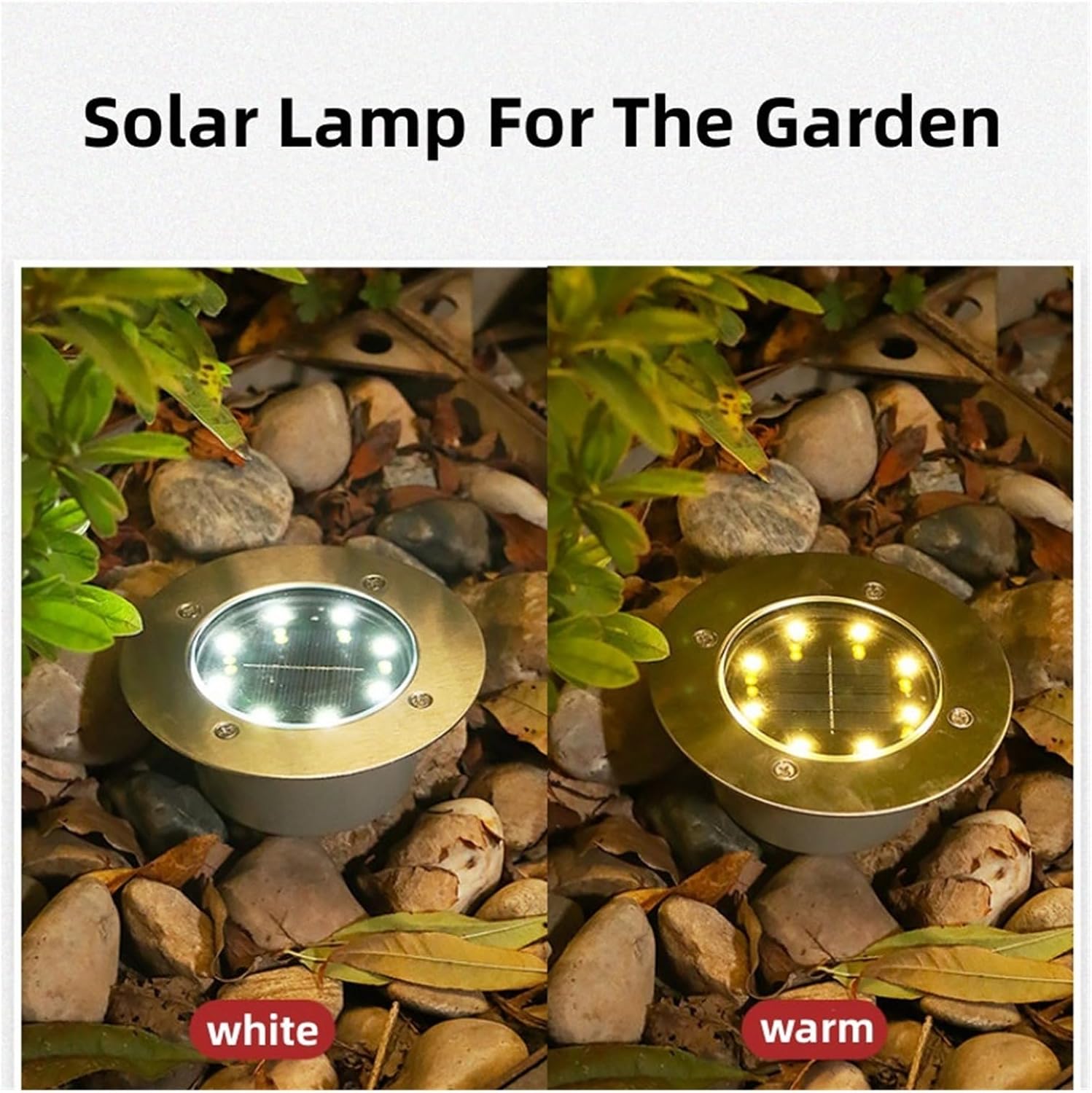 So Powered LED-Deckleuchten, energieeffizient, für den Außenbereich, Pfadstrahler, hell, 8 LEDs, unterirdische Gartenlampen, warmes Licht für Terrassen und Gehwege, 4 Stück