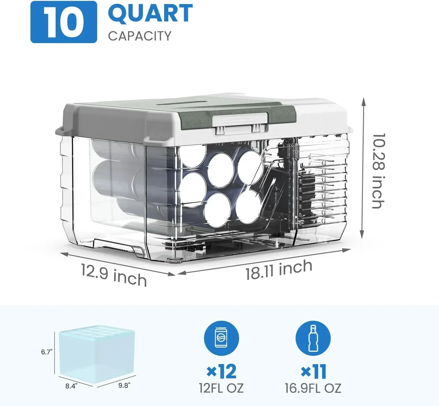 Alpicool 12 Volt Refrigerator 12V Car Fridge 10 Quart Small Car Refrigerator Portable Fridge 12/24V