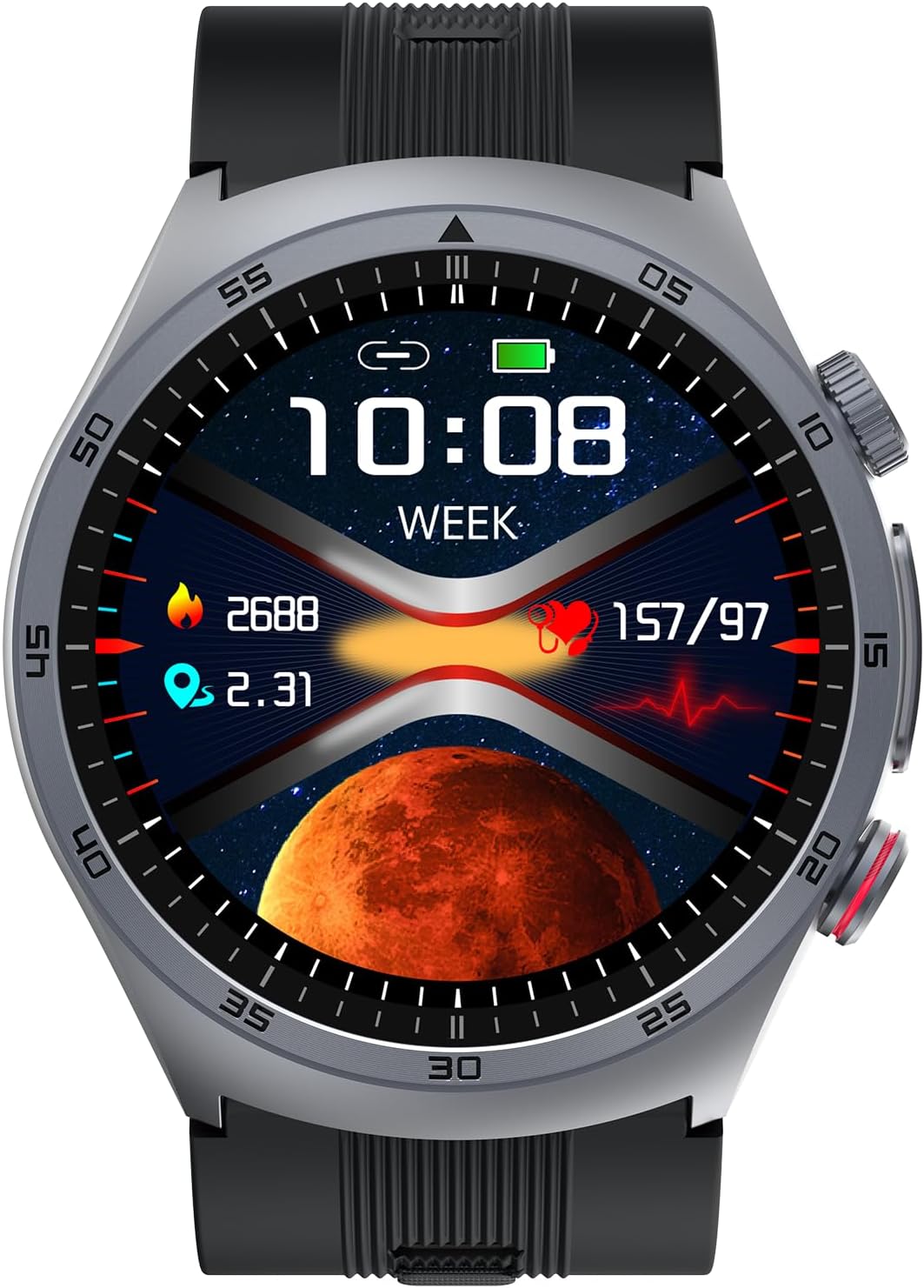 Kardena® Care Air 3 Gesundheitsuhr mit Mikroairbag-Blutdruckmessung, Deutscher Sensorik, AMOLED-Display & SOS – Herzfrequenz, SPO₂, Temperatur & REM-Schlafanalyse für Damen & Herren