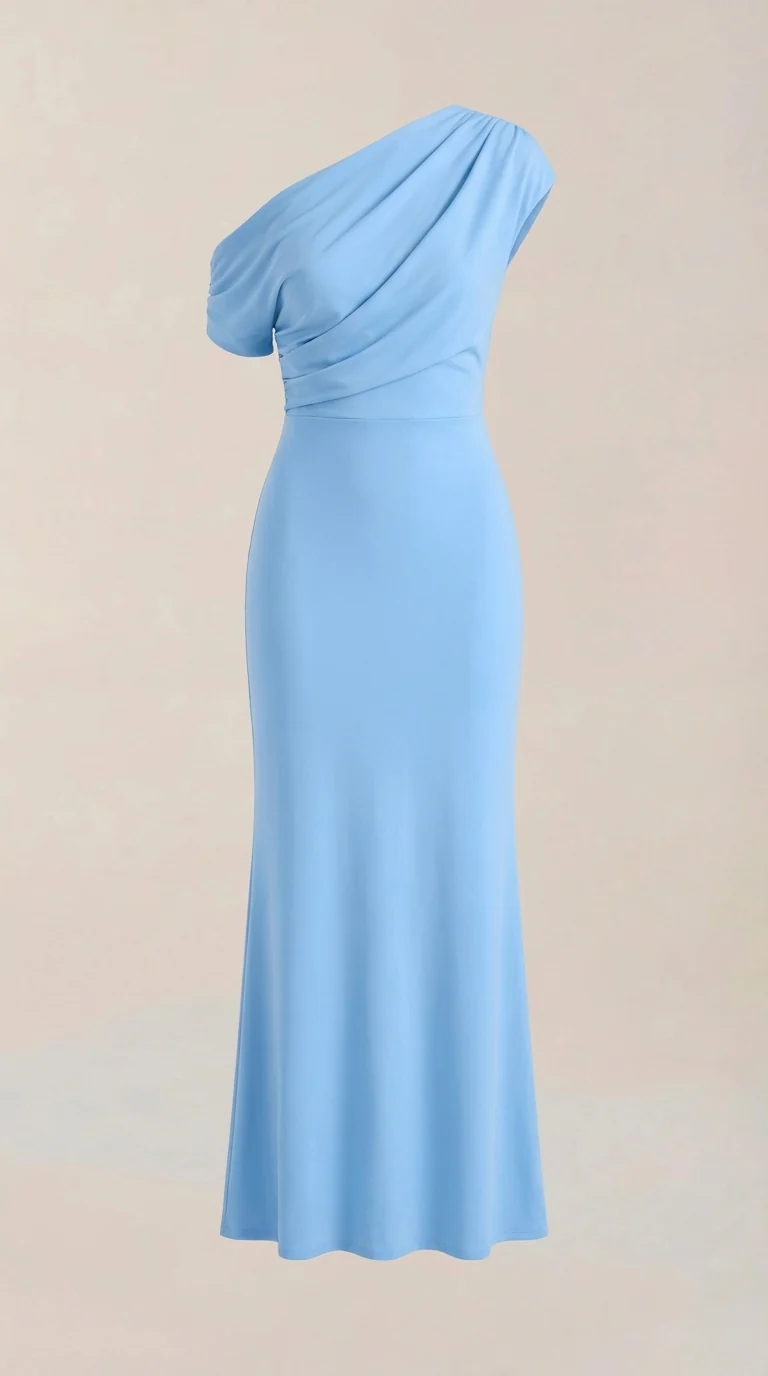 One-Shoulder-Maxikleid