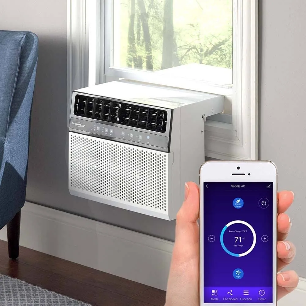 Soleus Air 8,000 BTU Hybrid (saddle) Window Air Conditioner with WiFi - 8,000 BTU (White)