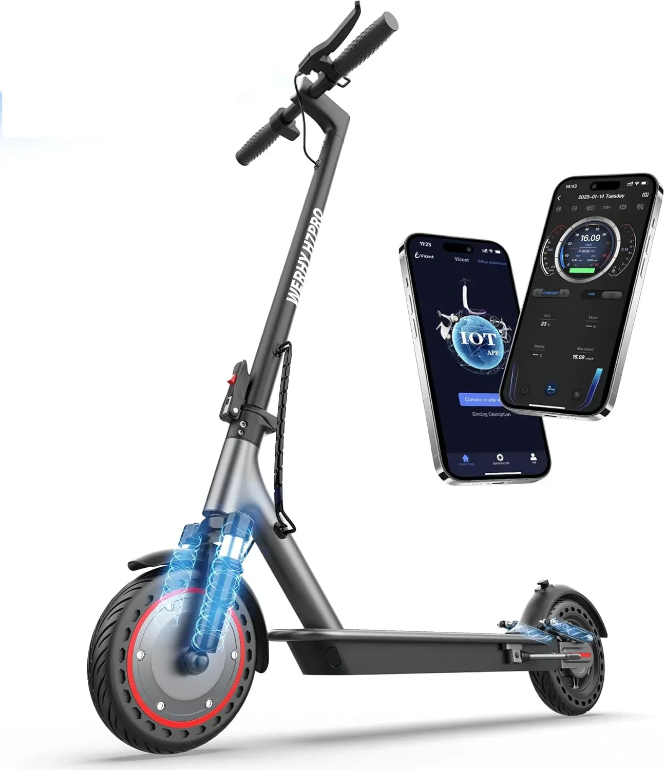 Electric Scooter 350W/500W Motor Top Speed 19/22 mph Max 16/23/28Miles Ranges Foldable E Scooter