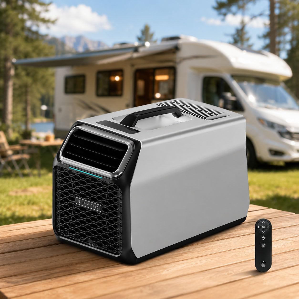 Mobiles klimagerät,3500 BTU Tragbare Camping-Klimaanlage mit echtem Kompressor – DC Wohnmobil-Klimagerät für Zelt, Van & LKW-Kabine – mit Entfeuchtung, Schlafmodus & Fernbedienung Gray