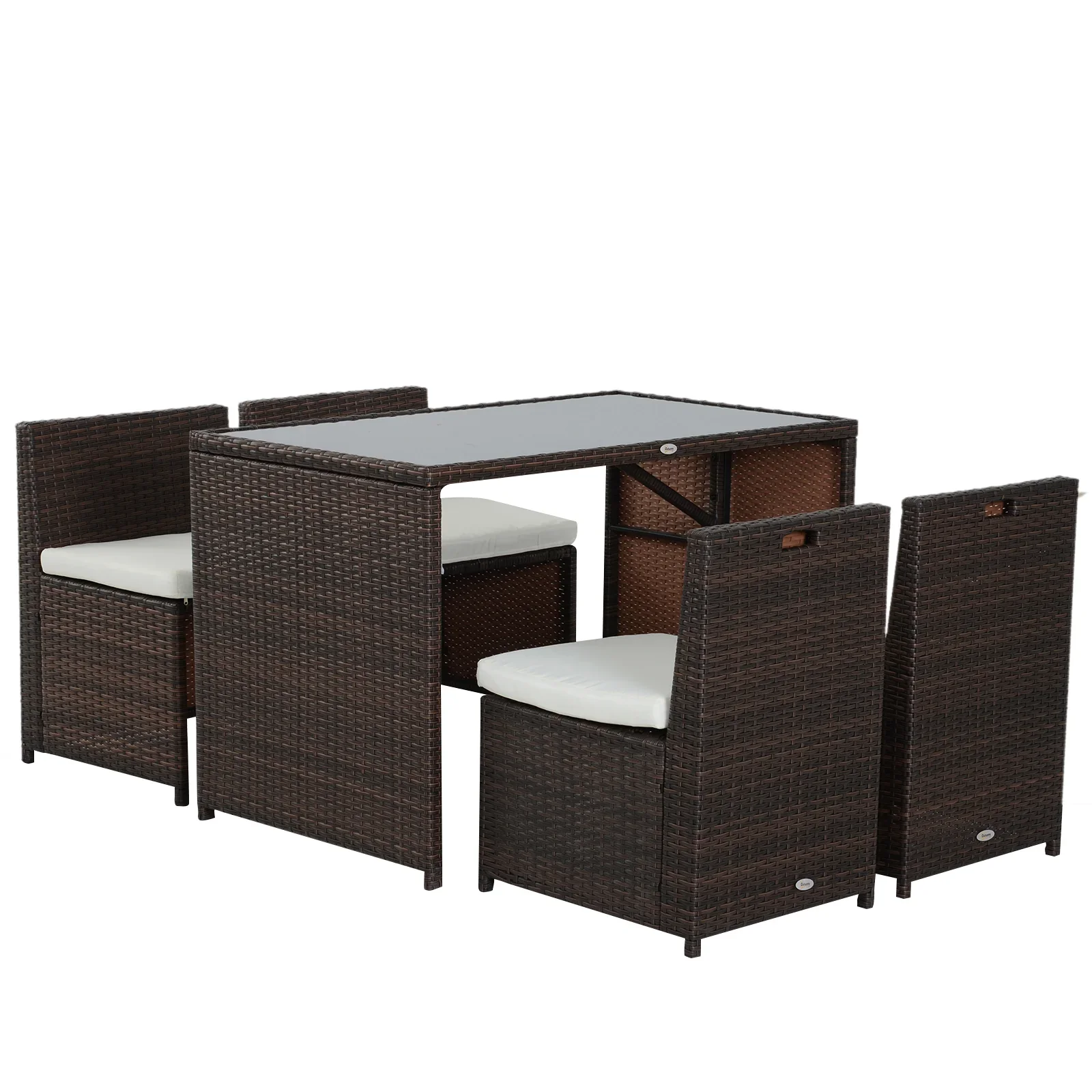 Outsunny Polyrattan Tuinmeubelset 5-delig. weerbestendig UV-bestendig