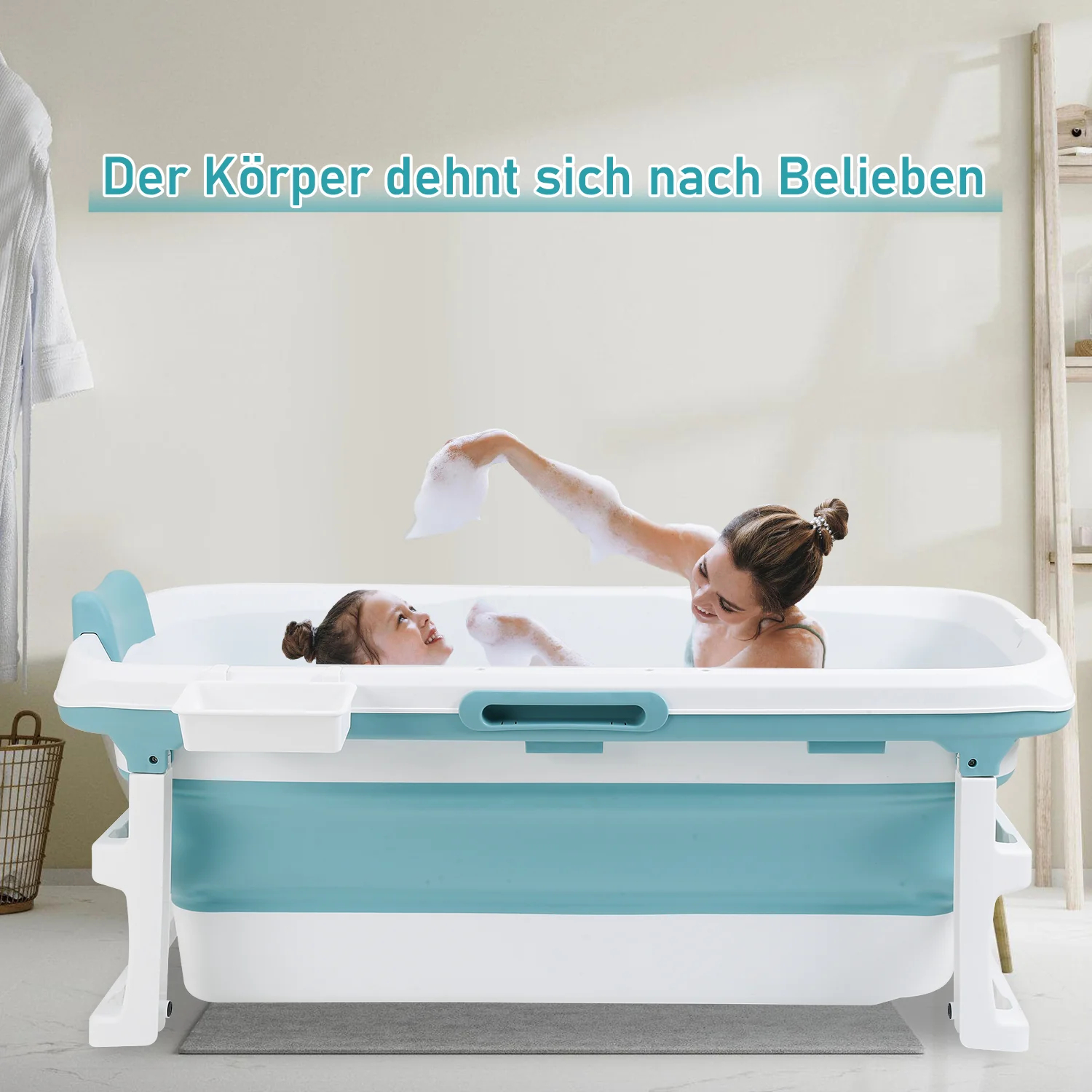Sonnewelt Faltbare Badewanne mit Abdeckung