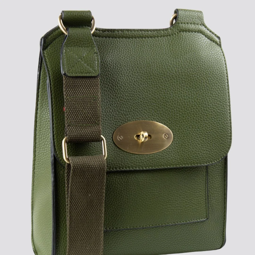 Lily Crossbody Messenger Bag | Khaki