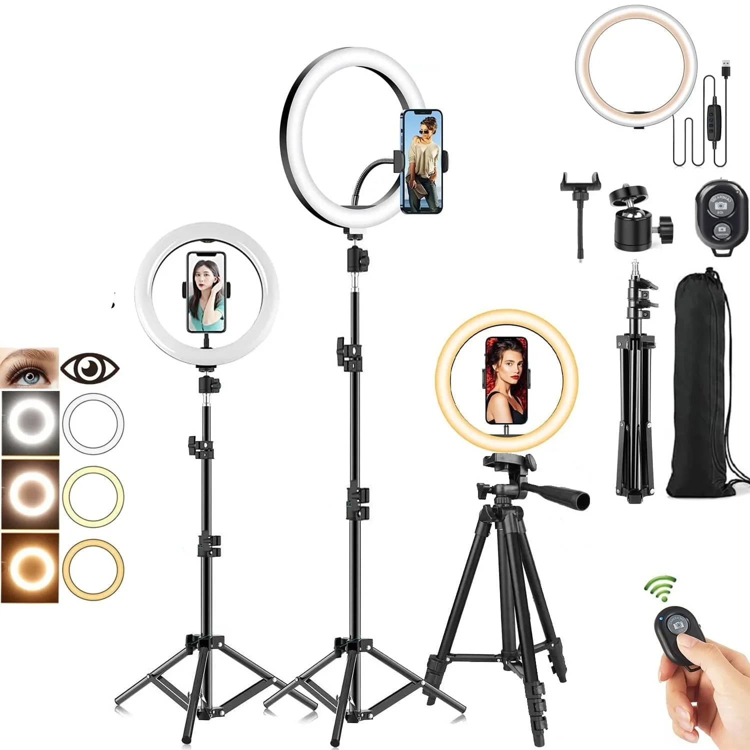 10 Inch LED Ring Light with Tripod and Phone Holder