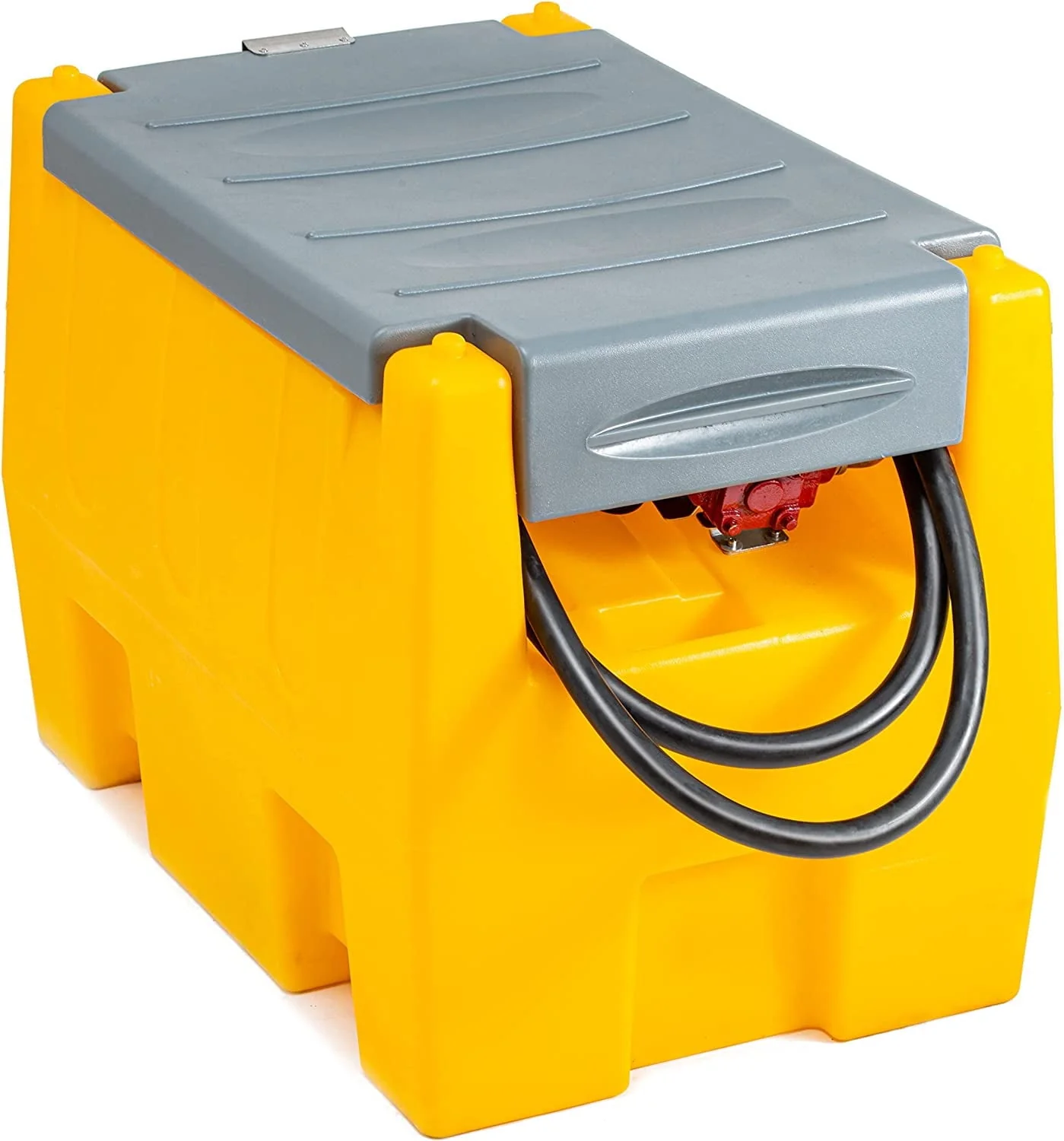58 Gallon Gasoline Tank. Portable Fuel Tank with 12V Electric Fuel Transfer Pump. 40 GPM Gasoline Fuel Tank with 4 Meters Hose for Gasoline Transportation (Yellow. 58 gal)