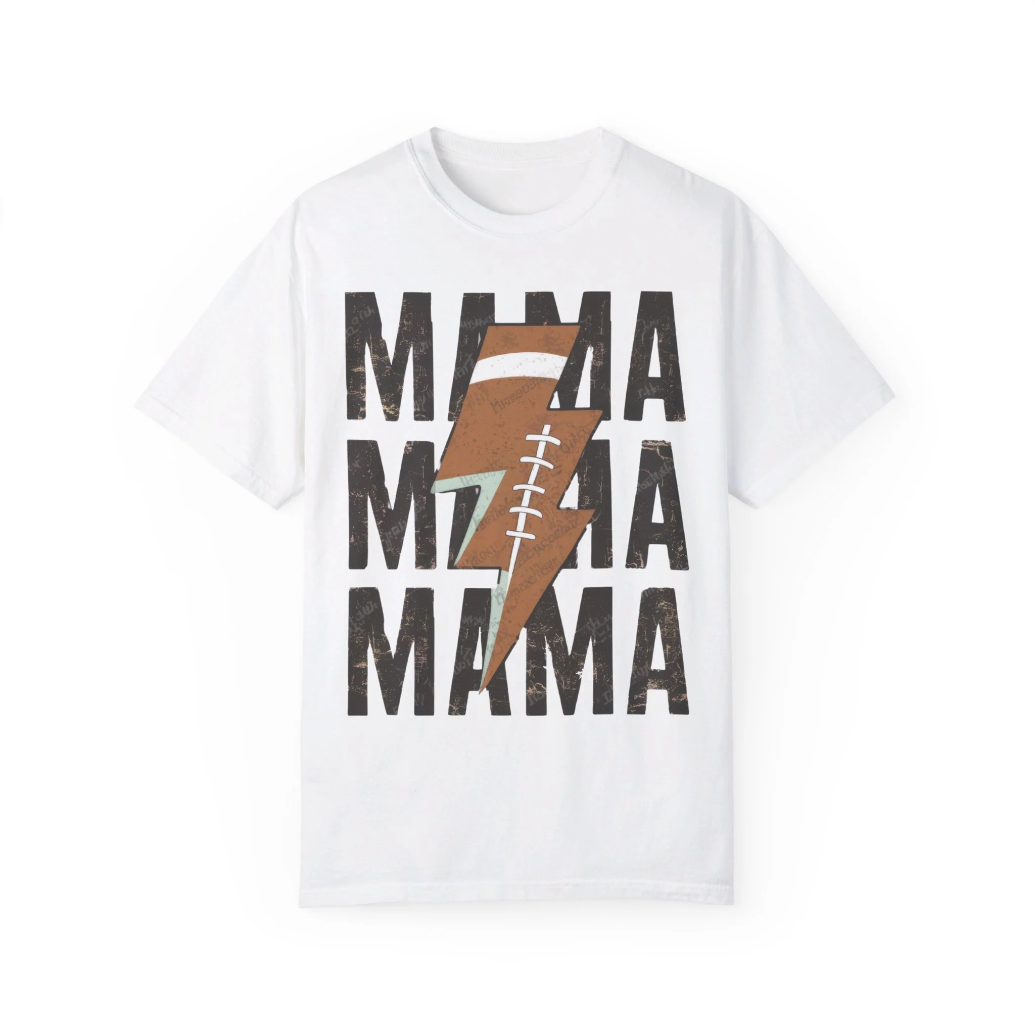 Women's Distressed Football Mama Tshirt