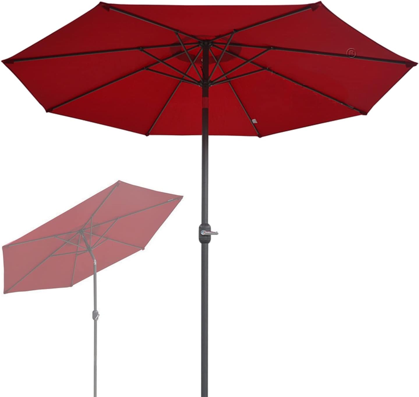 1 Stück, Garten-Sonnenschirm, runder strapazierfähiger Sonnenschirm für den Außenbereich mit Kippfunktion, weinrot, dunkelgrün, beige, khaki, D2.7M*H2.5M, für Hinterhof-Pool-Markt-Balkon,
