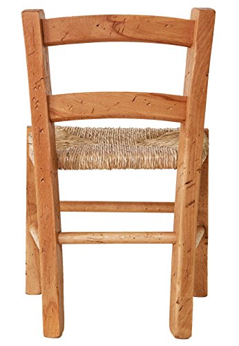 Biscottini Sedia bambini in legno di faggio L31xPR30xH50,5 cm   Sedia per bambini Made in Italy   Sediolina per bambini con seduta in paglia : Casa e cucina