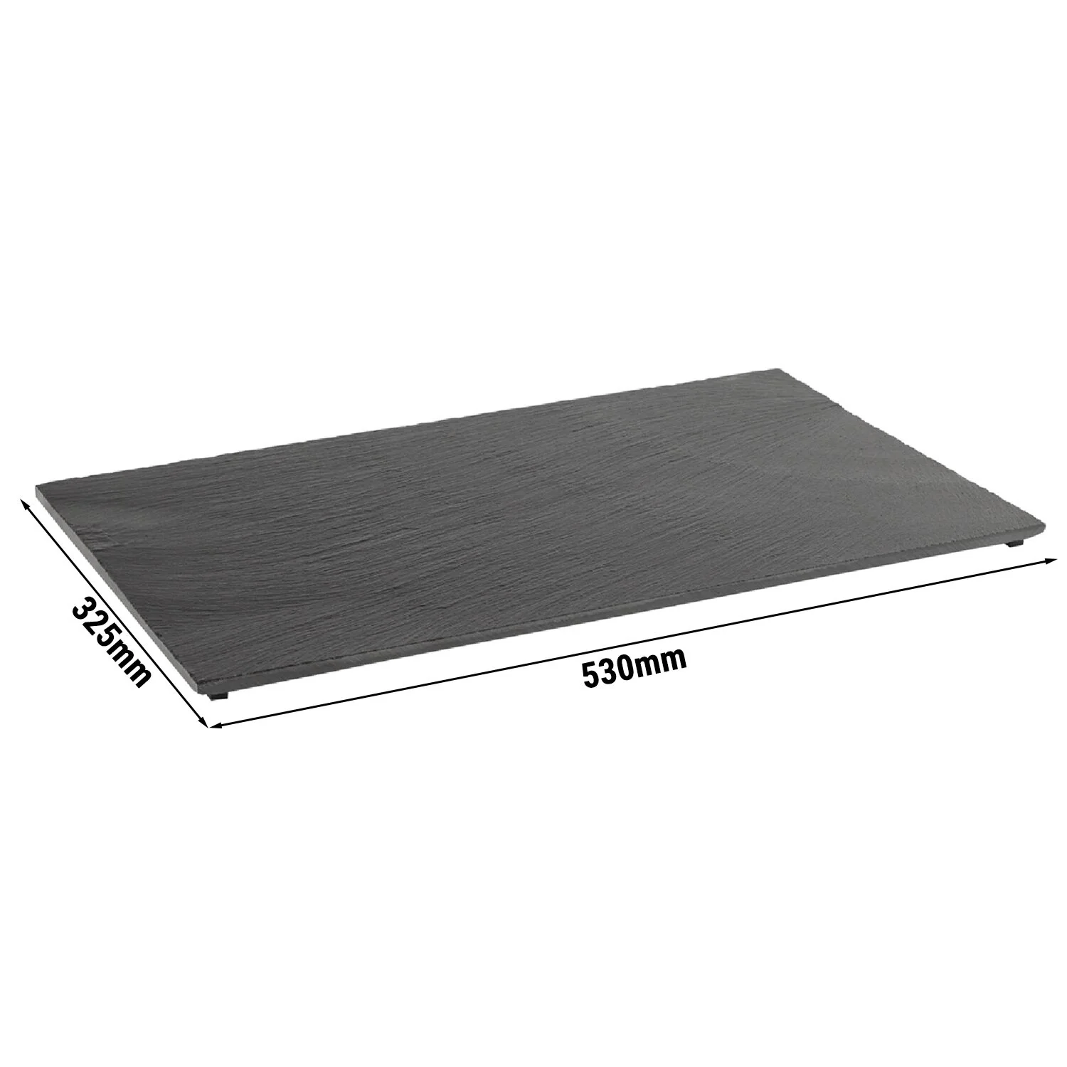 (6 stk.) Skiferplate - GN 1/1 - VALO - 530x325 mm - H?yde: 10 mm - inkl. f?tter - svart