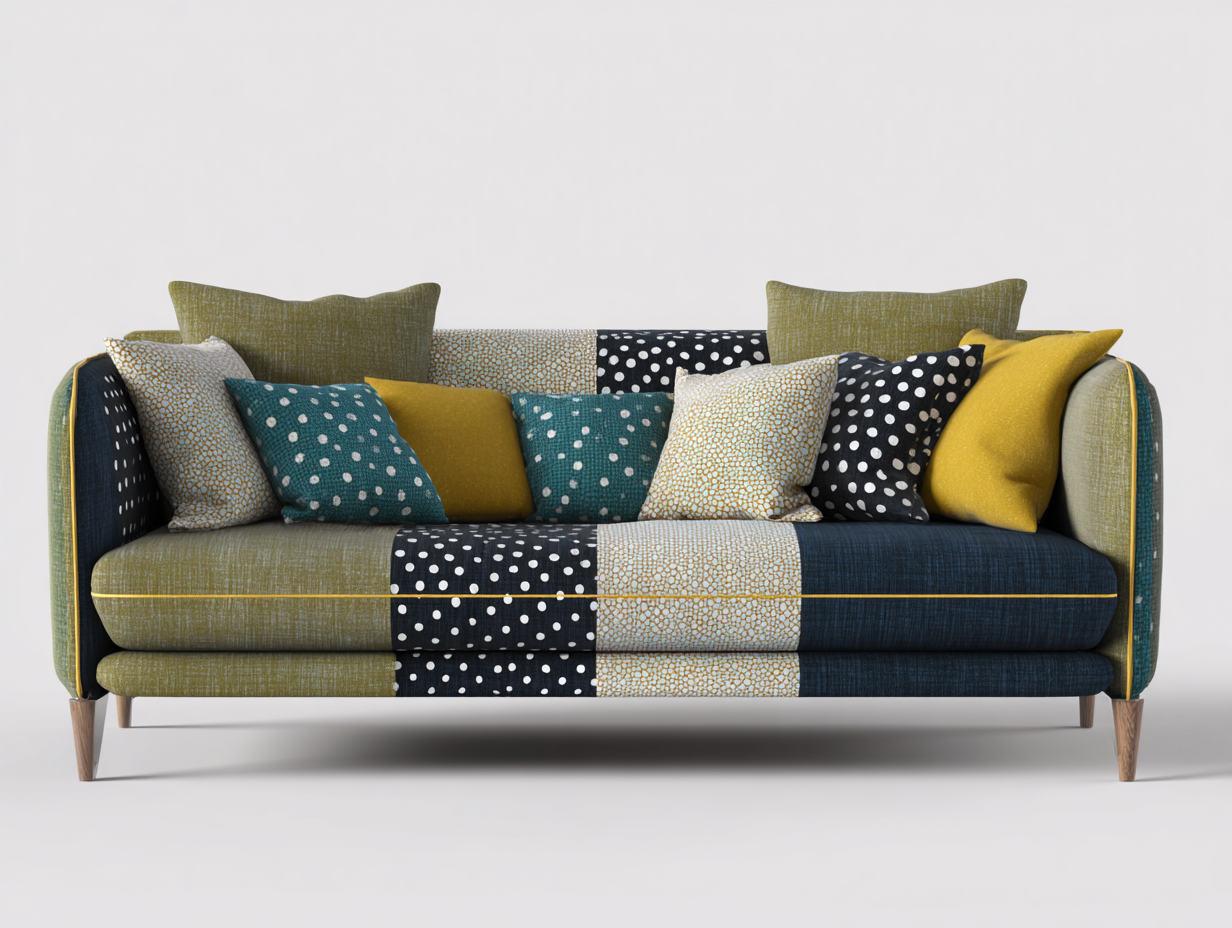 2-Sitzer Sofa-Stoff-Patchwork Stil-168x90x92 cm-Wohnzimmer Sitzmöbel moderner Stil