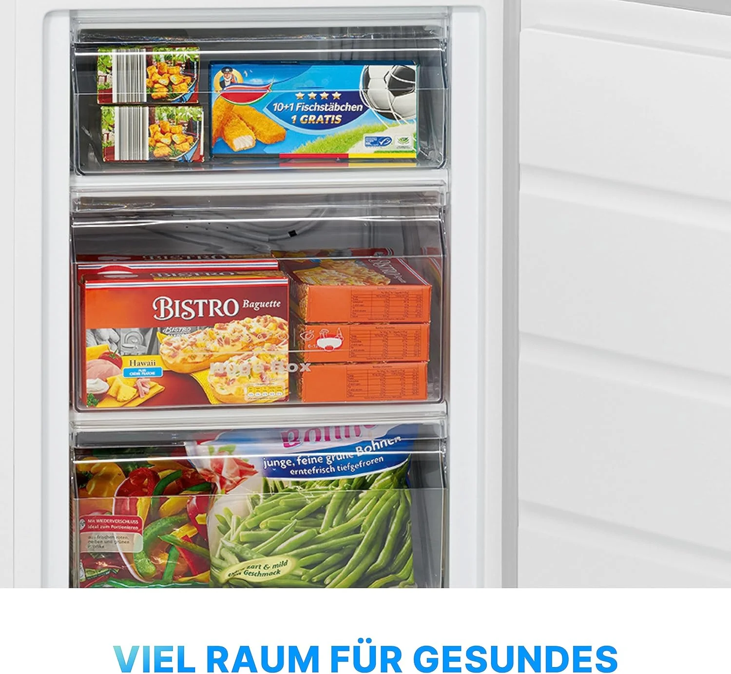 Bomann Gefrierschrank 85L Nutzinhalt, Gefrierschrank klein mit 3 Schubladen, wechselbarer T��ranschlag, Freezer mit 4 Sterne-Kennzeichnung, leise & effizient, nur 131 kWh/Jahr - GS 2196.1 wei?