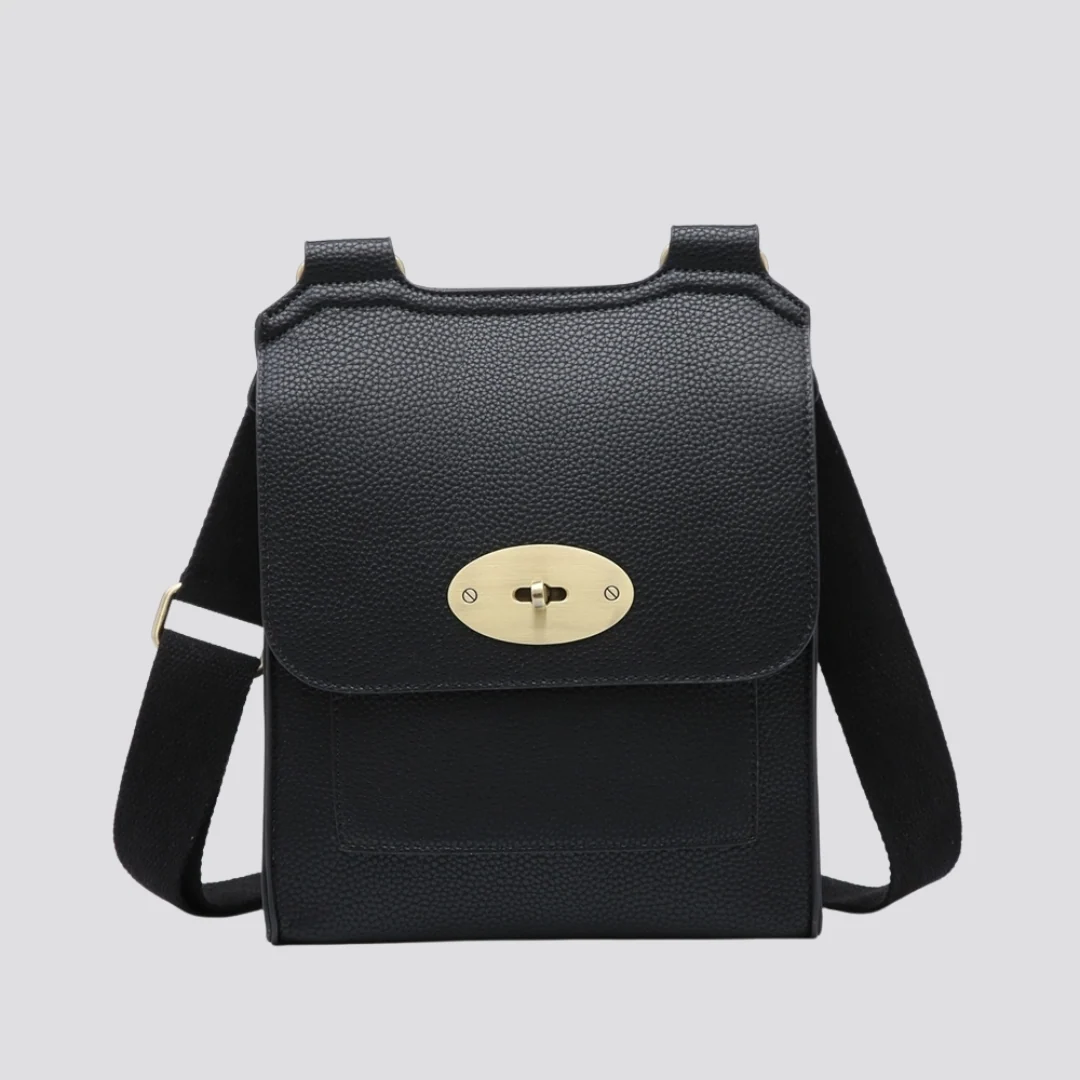 Lily Crossbody Messenger Bag | Black