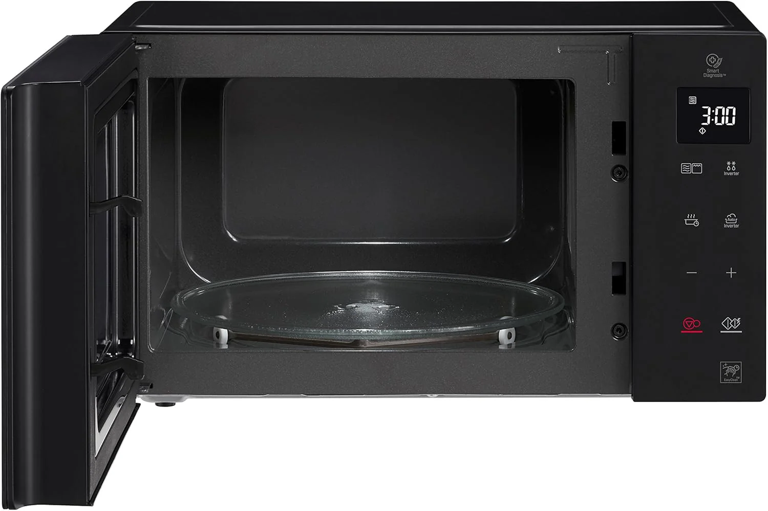 LG MH6535GIS Magnetron met invertertechnologie en kwartsgrill, 25 liter inhoud, 1000 W, automatische programma's, instelbare vermogensniveaus voor optimaal koken en EasyClean-functie, Zwart