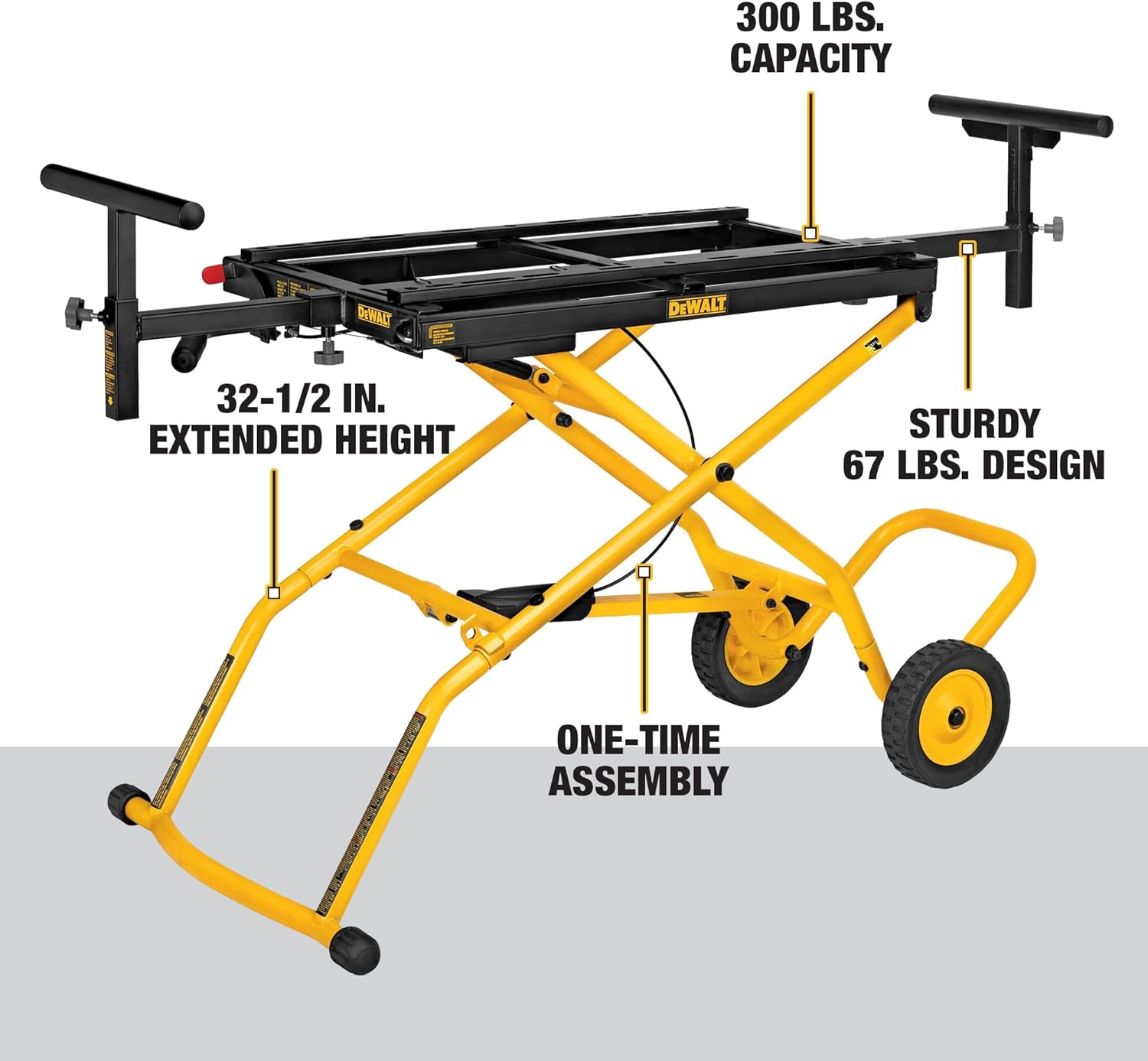 DEWALT DWX726 Afkortzaagstandaard met Wielen, Geel