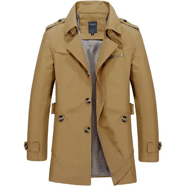 Herren Trenchcoat Klassisch | Leichter Sommermantel atmungsaktiv & wetterfest | Elegante ��bergangsjacke f��r Business & Freizeit