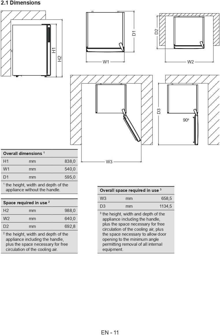Bauknecht - K55V1 112W1 Freistehender Kühlschrank mit Gefrierfach - 114 L Gesamtvolumen - Abtauautomatik, Wechselbarer Türanschlag, Butterfach - Energieklasse E - 84 x 54 x 59 cm - Weiß