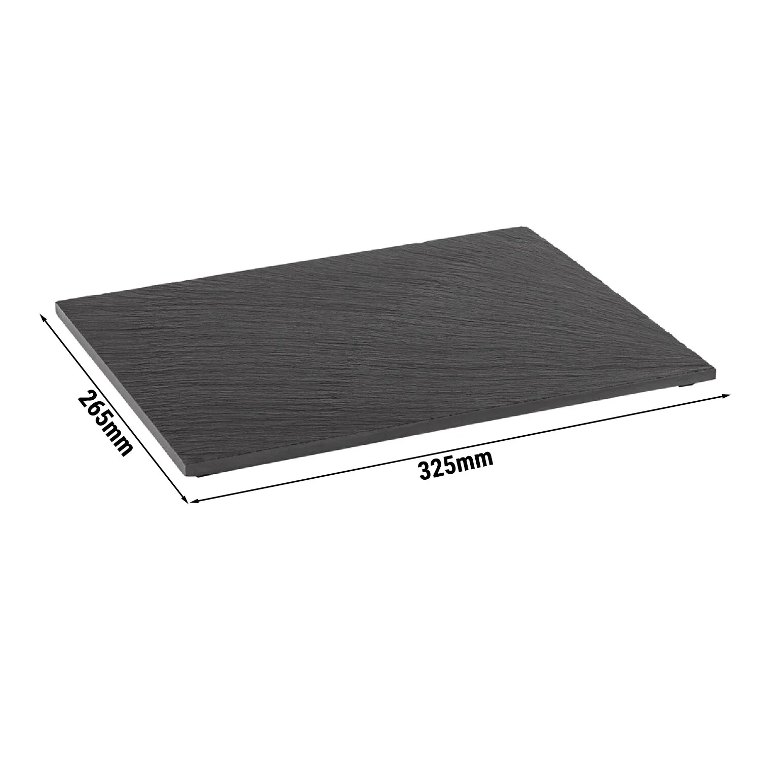 (6 stk.) Skiferplate - VALO - GN 1/2 - Naturskifer - 325x265 mm - H?yde: 10 mm - inkl. f?tter - svart