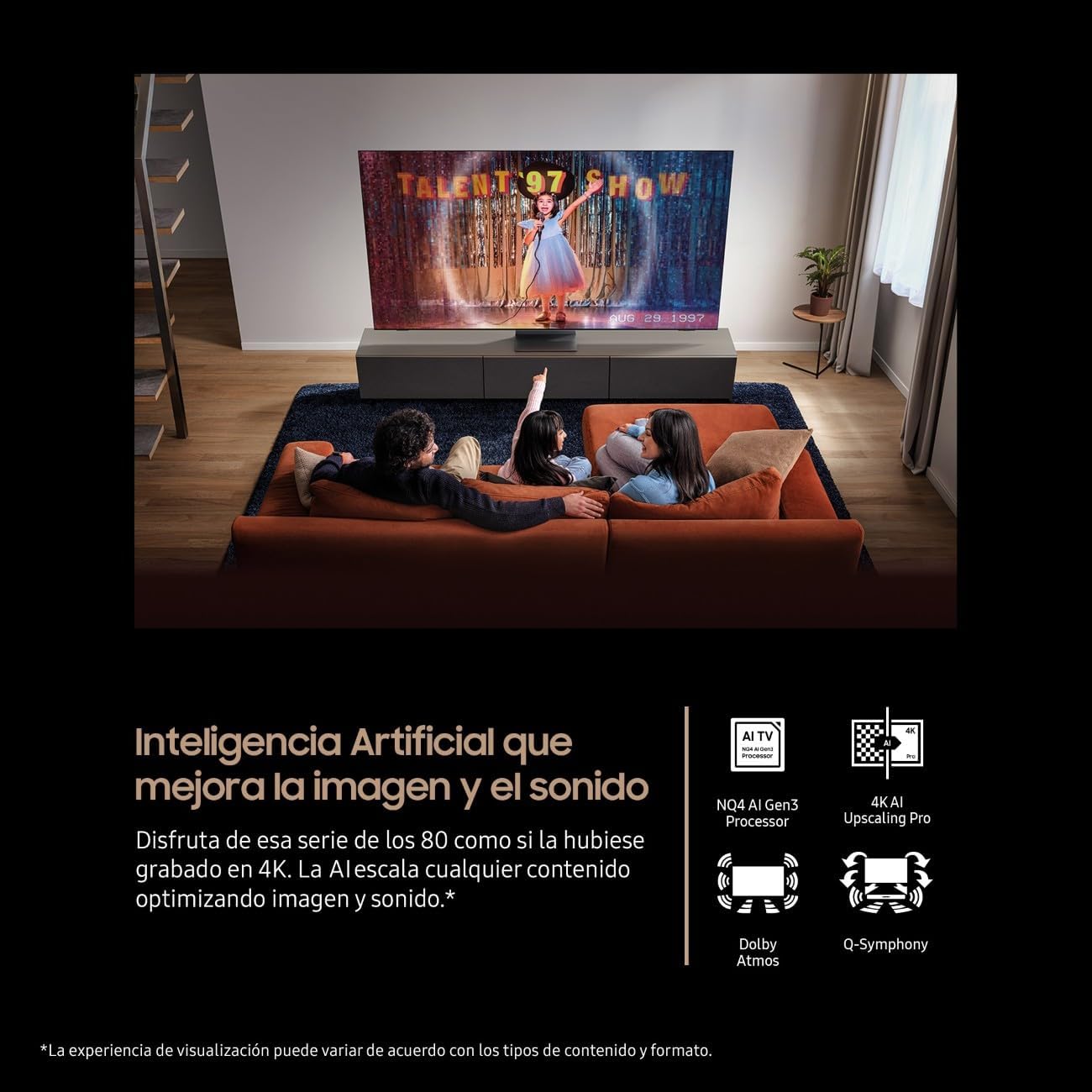 Samsung TV 98 Pulgadas Neo QLED QN90F 4K Mini LED Smart TV con Vision AI, Pantalla sin Reflejos con Glare Free y Quantum Matrix Technology Plus