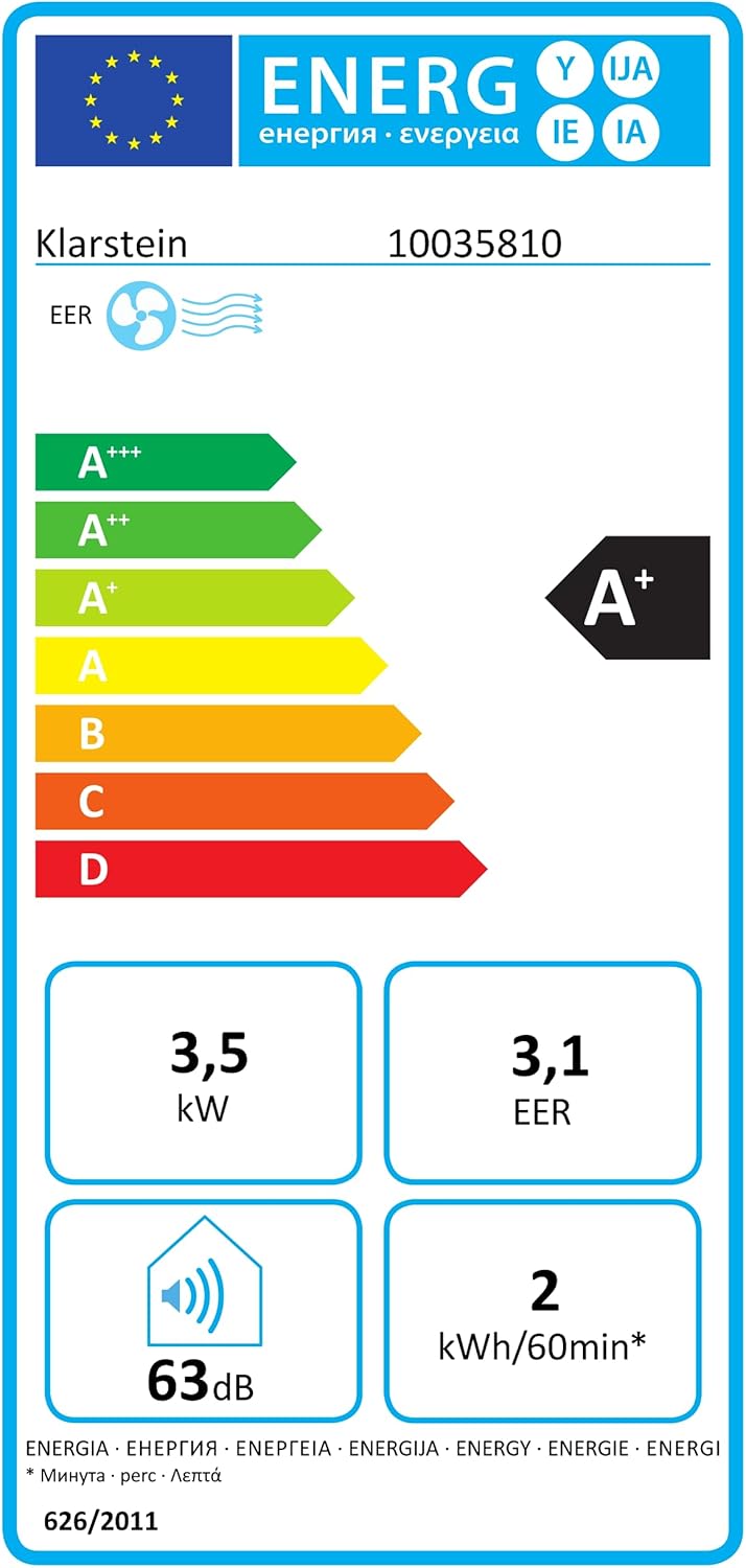 Klarstein Mobile Klimaanlage mit Abluftschlauch, 4-in-1 Klimagerät, Ventilator, Luftentfeuchter & Nachtmodus, Kleine & Portable Klimaanlage für Wohnung & Büro, Niedriger Verbrauch, 14000BTU