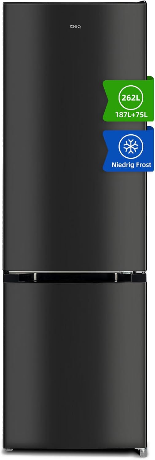 CHIQ CTT107BC Kühlschrank Klein 107 Liter, Höhe 84cm, Tiefe 55cm, Platzbedarf nur 0,3 ㎡, Mikro-Gefrierfach, Vario Box, 7 Temperaturregelstufen, geräuscharm, 87 kWh/Jahr, Schwarz