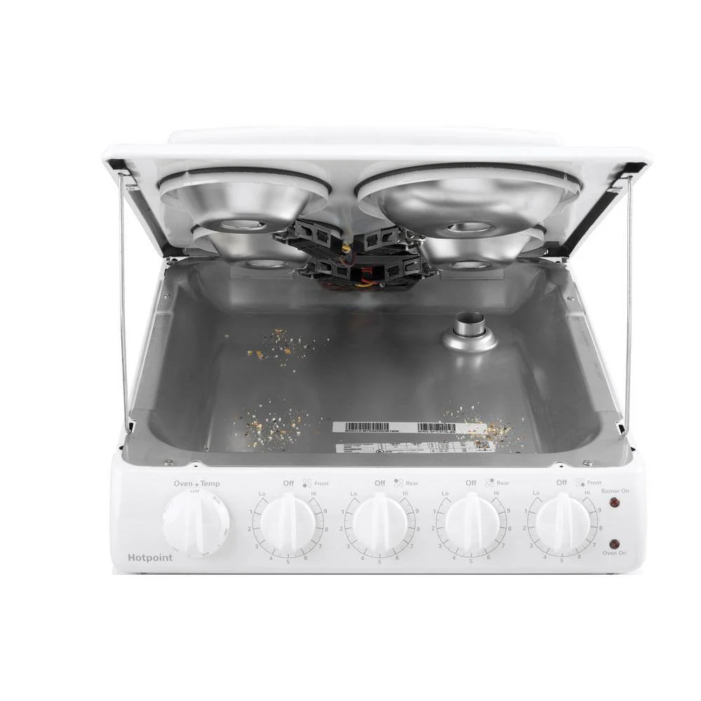 20-inch electric oven with 4 cooking zones, freestanding, in white