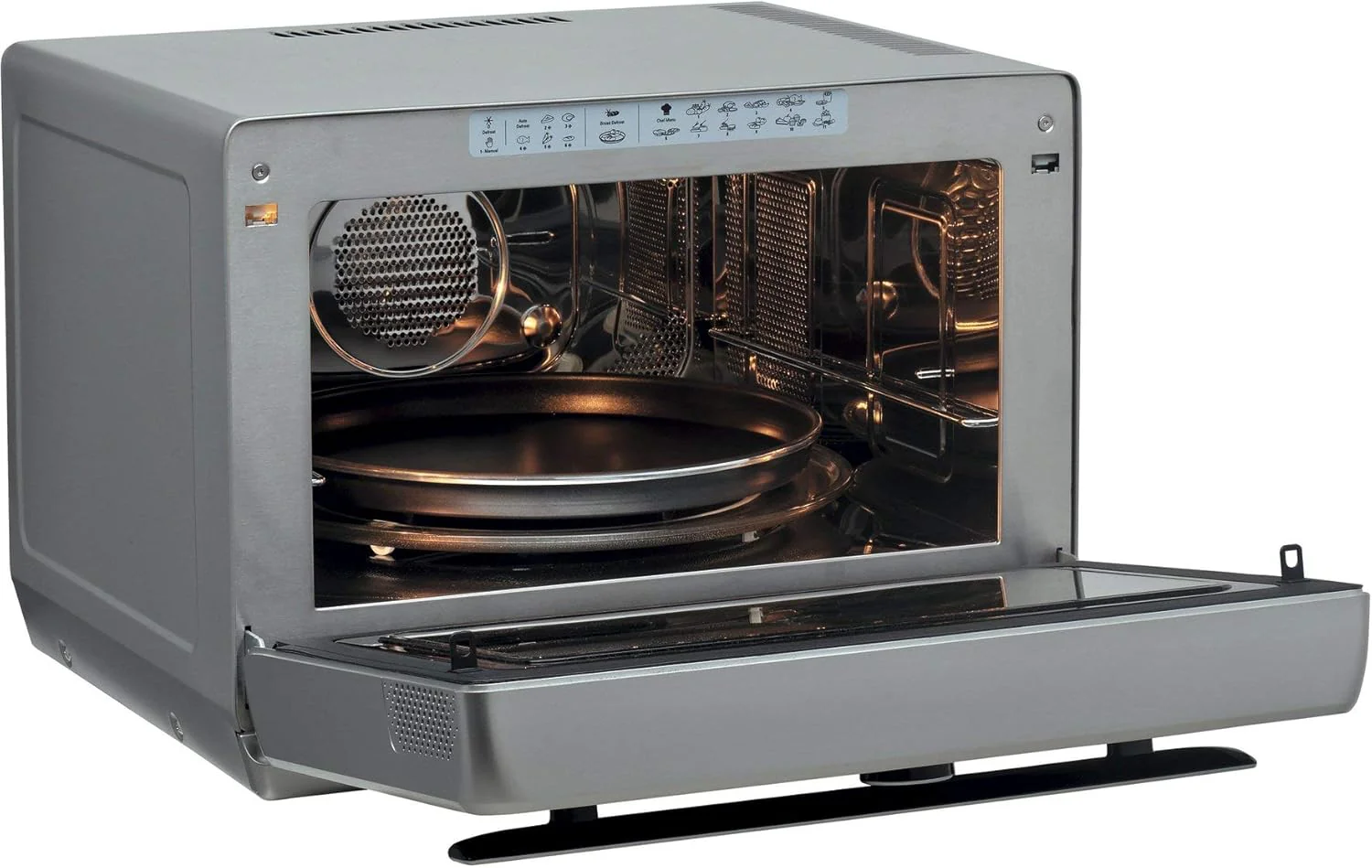 Bauknecht Jet Chef MW 179 IN Rvs 5-in-1 Multifunctionele Magnetron/ 1000 W/ 33 L Gaarruimte/Hete lucht 1500 Watt/ Kwartsgrill 1200 W/DualCrisp/ Stoomkoken/Smelt- en Snelontdooifunctie