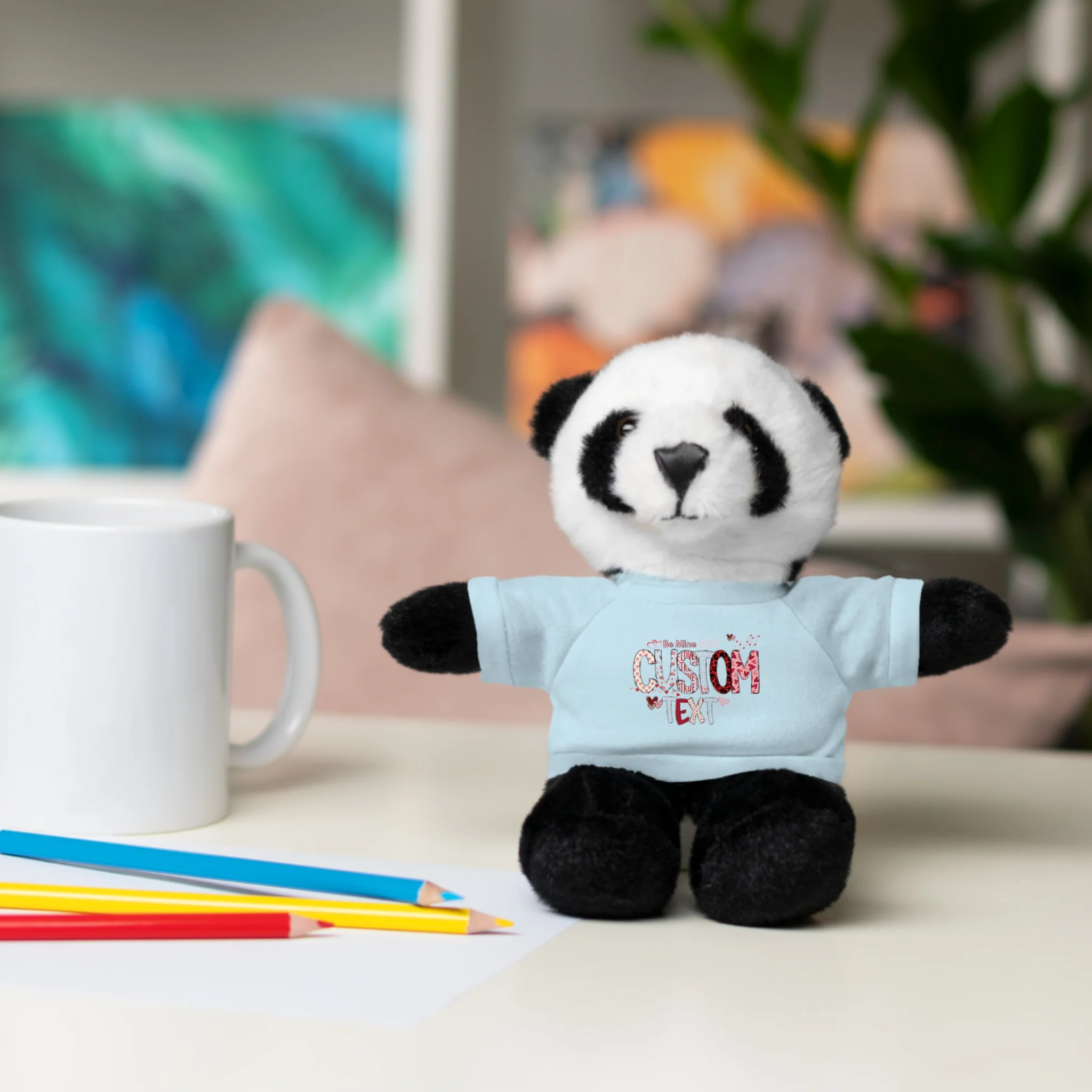 Stuffed Animals with Tee, Custom Text, Valentines Gift bear