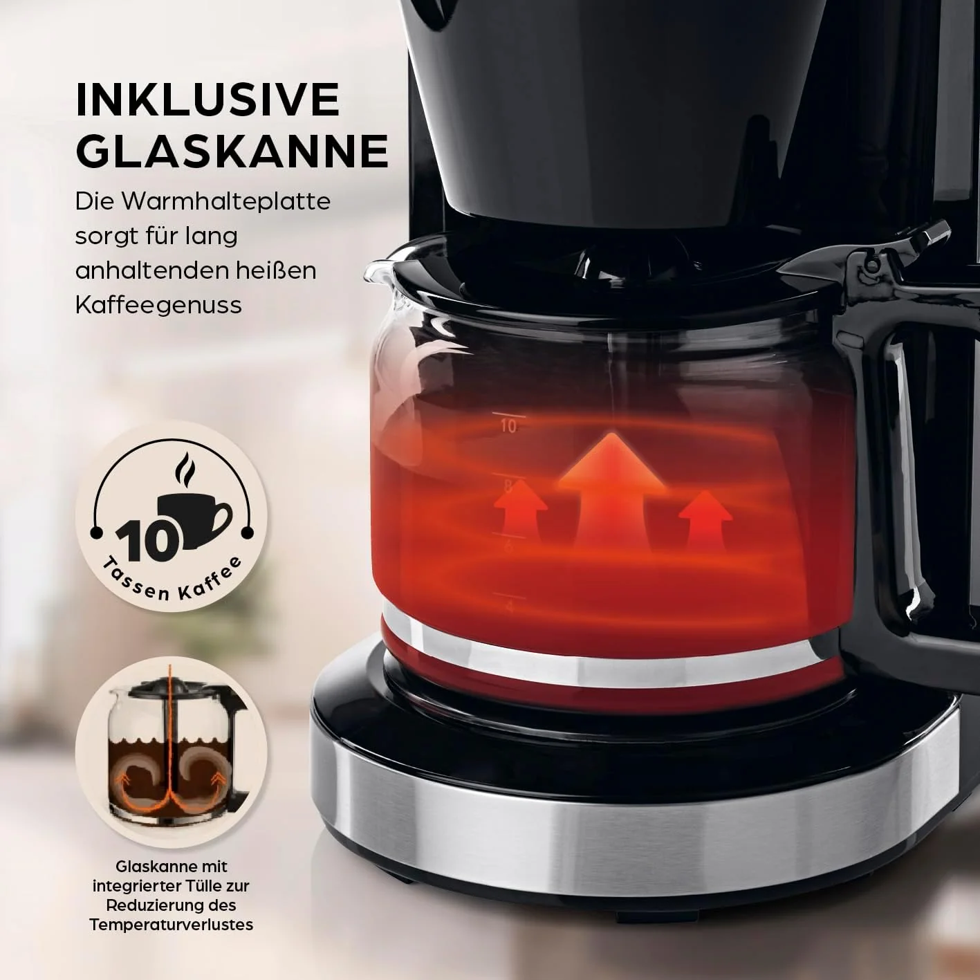 Barista filterkoffiezetapparaat met verstelbare molen & thermoskan | Warmhoudfunctie, 24-uurs timer & permanent filter | Voor 10 koppen koffie | Koffiezetapparaat voor bonen & poeder [roestvrij staal]