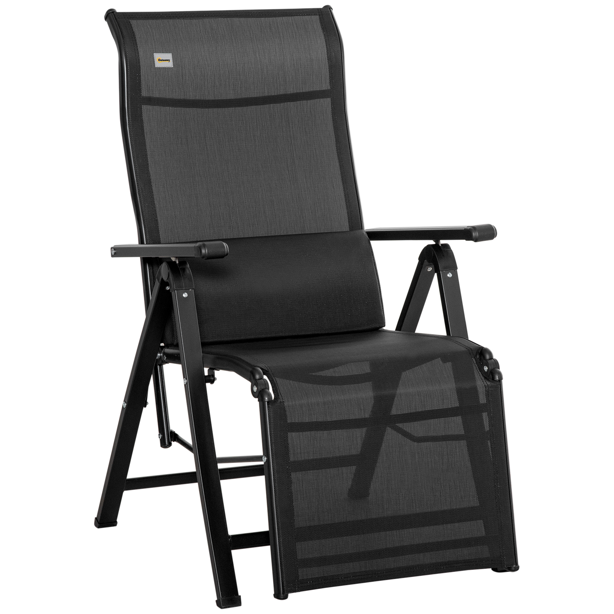 Ligstoel voor Tuin - 70x65x111 cm Staal Mesh voor Tuin en Balkon, Zwart