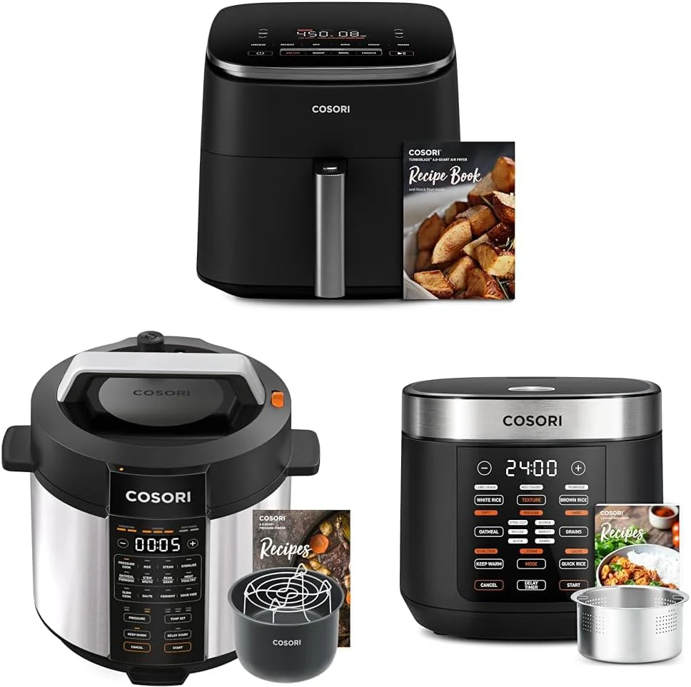 COSORI Pressure Cooker 6 qt, 9-in-1 Instant Multi Kitchen Appliances, Safer Venting Design, Rice Cooker, Slow Cooking Pot, Sous Vide, Saute Pot, 1100W, Stainless Steel