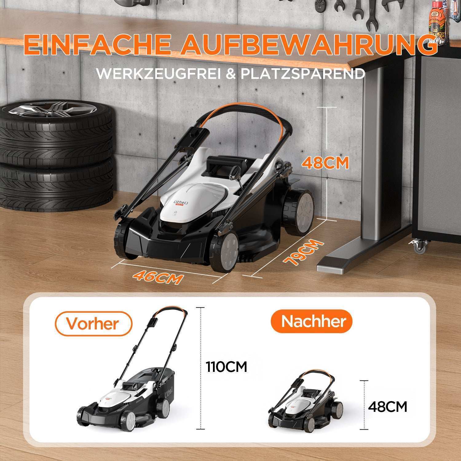2025 U20 43 cm Borstelloze Grasmaaier (Zonder accu)