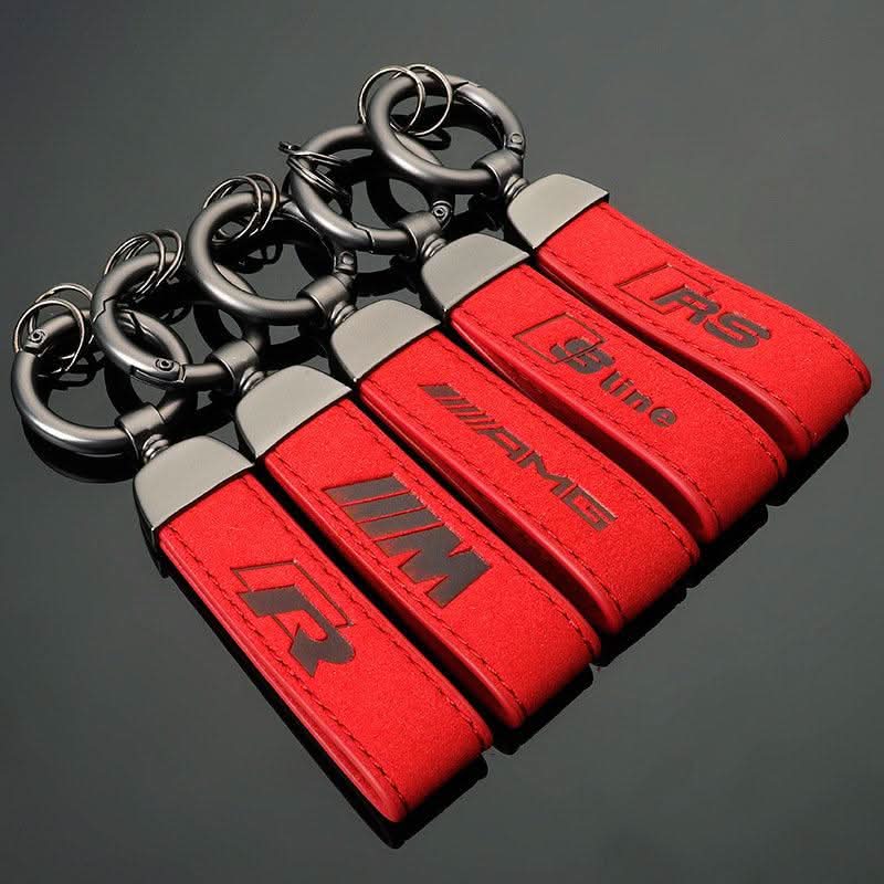 Alcantara Car Logo Keychain
