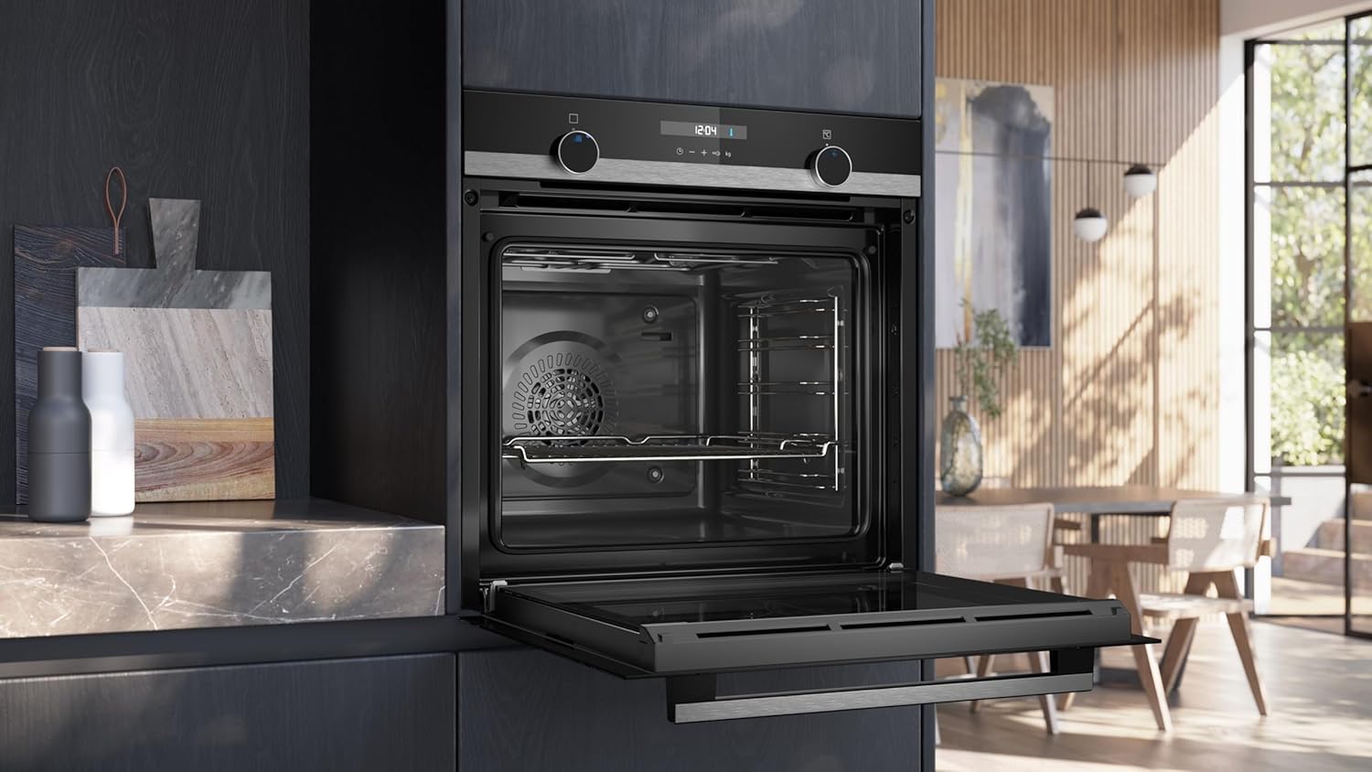 Siemens HB578GBS3, iQ500, Einbau-Backofen 60 x 60 cm, activeClean Pyrolyse Selbstreinung, TFT-Display, 3D Heißluft, Schnellaufheizung, cookControl40 Automatikprogramme, softMove, Edelstahl