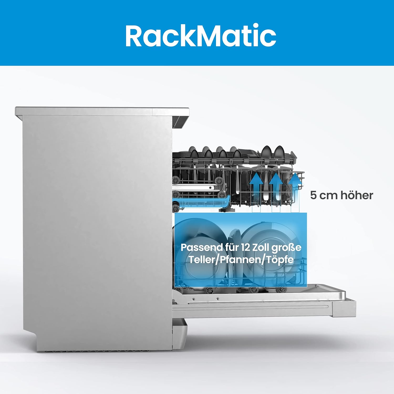 Midea Geschirrspüler Unterbau MDWEU1435XSS-W, 14 Maßgedecke, Spülmaschine 60 cm Teilintegrierbar mit WIFI, Extra Trocknung, 7 Programme, 47dB, 0-24h Startzeitverzögerung, Inox