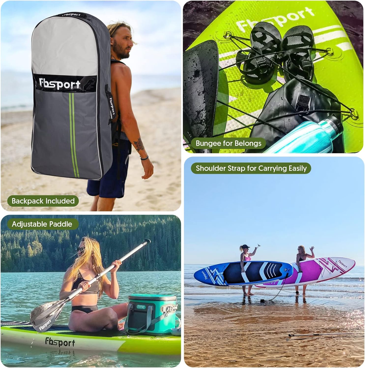Premium-Stand-Up-Paddle-Board, Yoga-Board mit strapazierf?higem SUP-Zubeh?r und Tragetasche | Breiter Stand, Surf-Kontrolle, rutschfestes Deck, Leine, Paddel und Pumpe f��r Jugendliche und Erwachsene