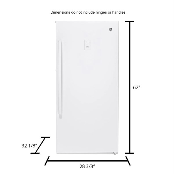 GE 14.1 Cu. ft. White Frost-free Upright Freezer – FUF14DLRWW
