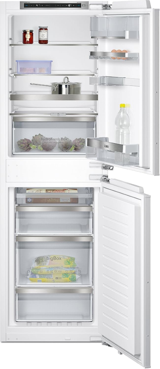 Siemens iQ500 Réfrigérateur congélateur encastrable KI85NAD30 / Charnière plate / A++ / 232 kWh / 177,2 cm de hauteur / 154 L de partie congélateur / 92 L / Système fraîcheur - HyperFresh Plus / noFrost / bigBox