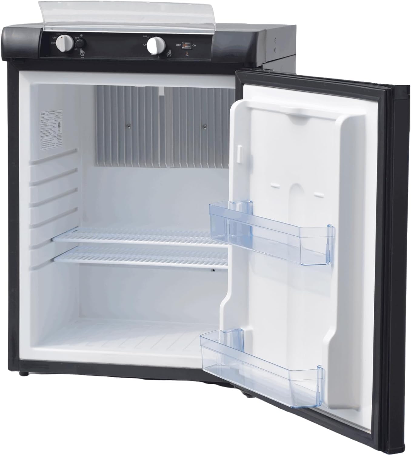 Smad Frigo Trimixte 12V 220V Gaz, 60L, Frigo Camping Gaz, Réfrigérateur Silencieux pour Caravane Camping-car Fourgon Van Mobile-home Chalet, Noir