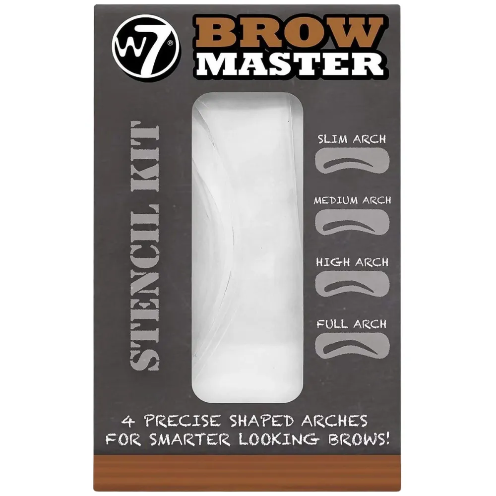W7 Brow Master Eyebrow Shaping & Defining 4 Arch Reusable Stencil Kit NEW