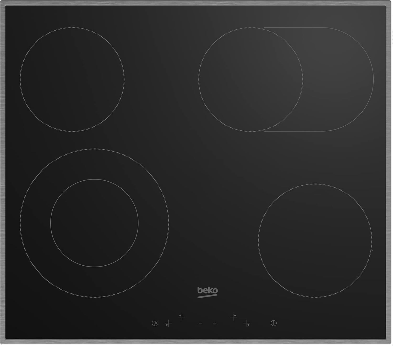 Beko BBSM12340X Einbau-Backofen-Set, zwei autarke Geräte: Induktionskochfeld mit 4 Kochzonen, Backofen mit 8 Heizarten, 72 l Garraum-Volumen, Kindersicherung, Sensortasten, Schwarz/Edelstahl